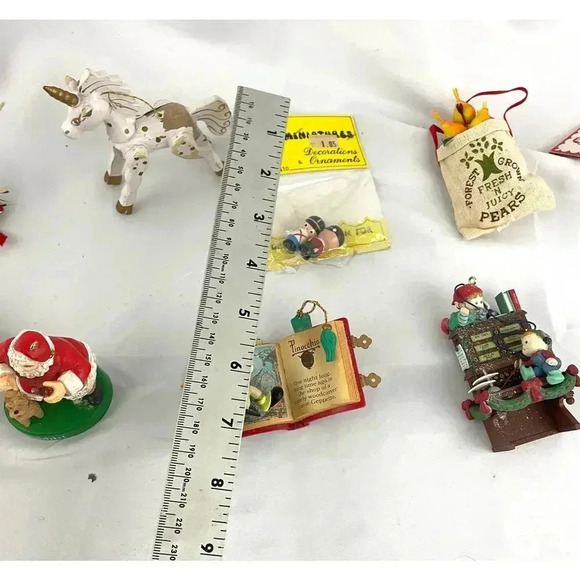 10x VTG Holiday Ornaments Christmas Santa Unicorn Wooden Figures Collectibles - Picture 4 of 11